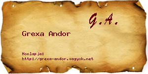 Grexa Andor névjegykártya
